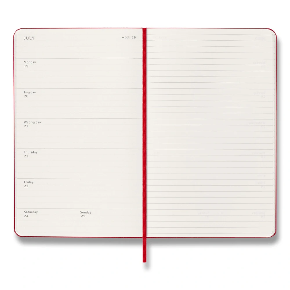 Plánovací zápisník Moleskine 2027 tvrdý červený L