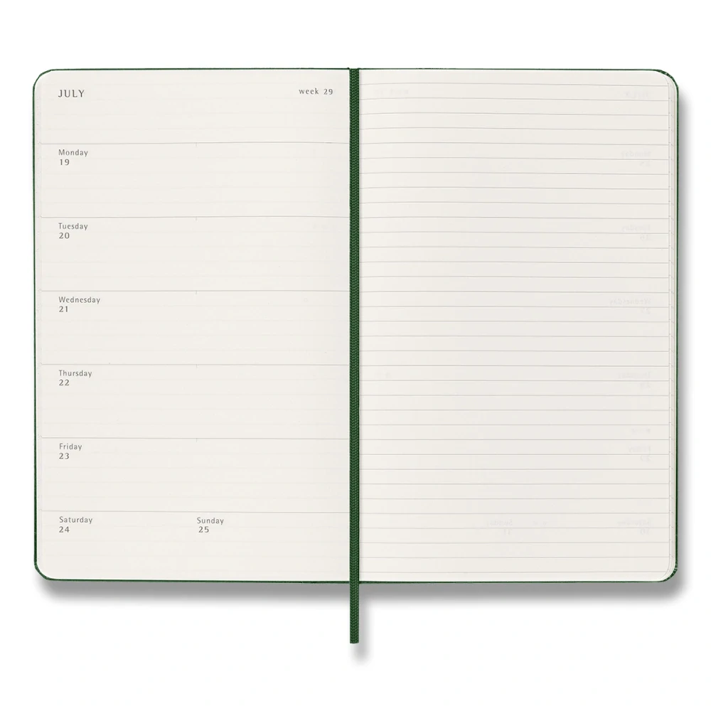 Plánovací zápisník Moleskine 2027 tvrdý zelený L