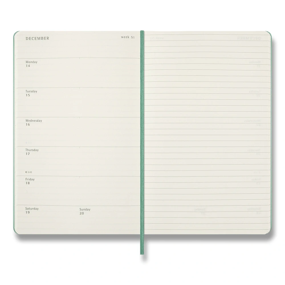 Plánovací zápisník Moleskine 2027 CP tvrdý zelený L