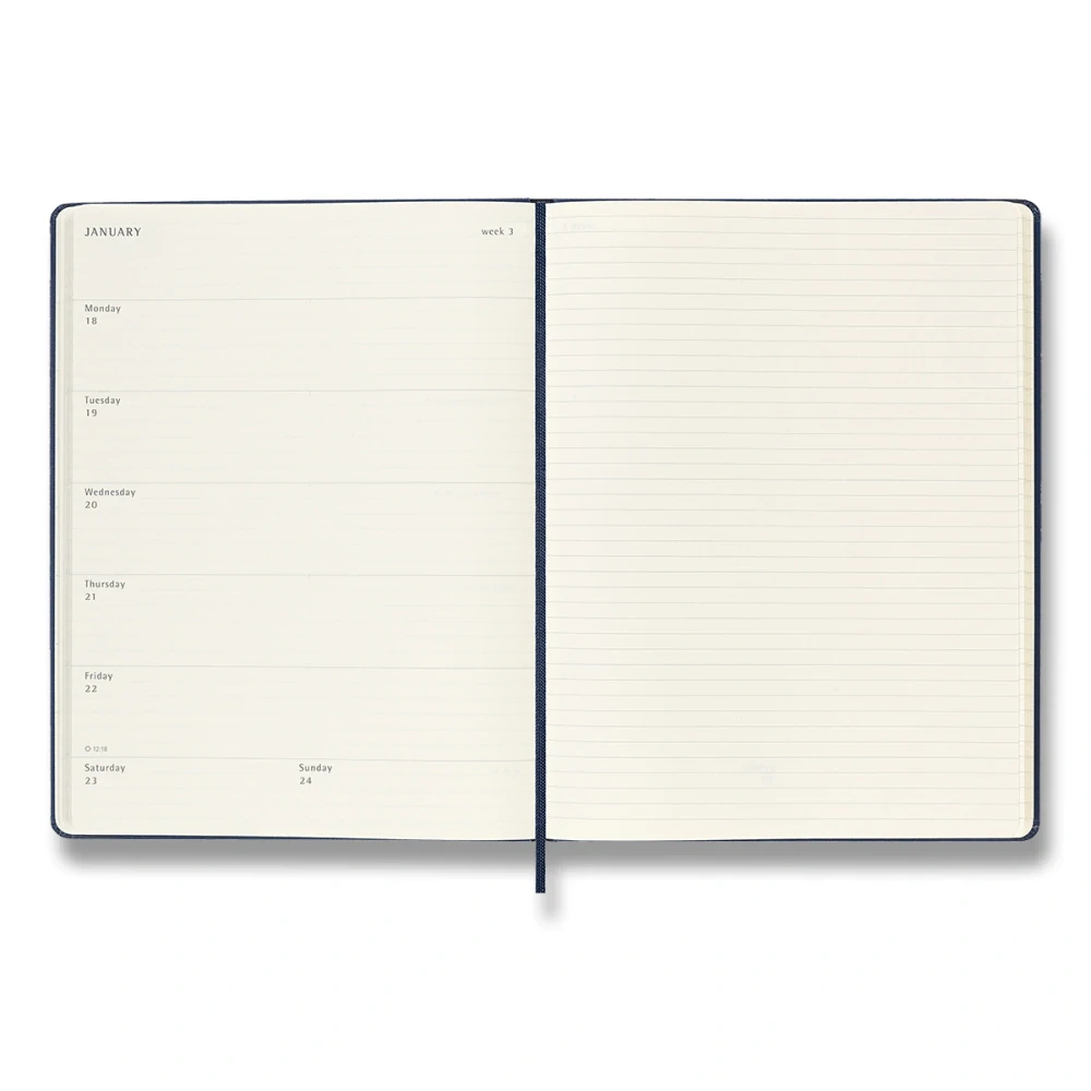Plánovací zápisník Moleskine 2027 tvrdý modrý XL