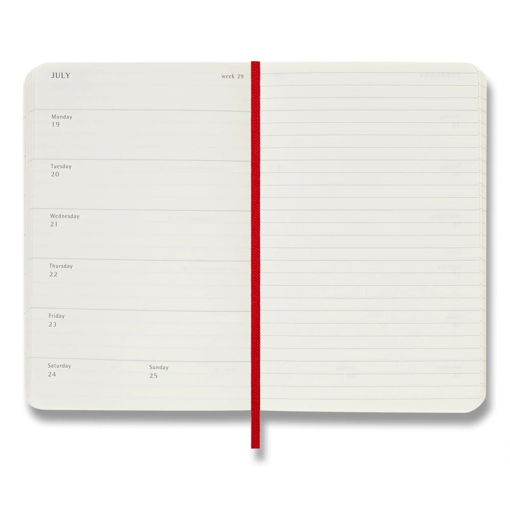 Plánovací zápisník Moleskine 2027 měkký červený S