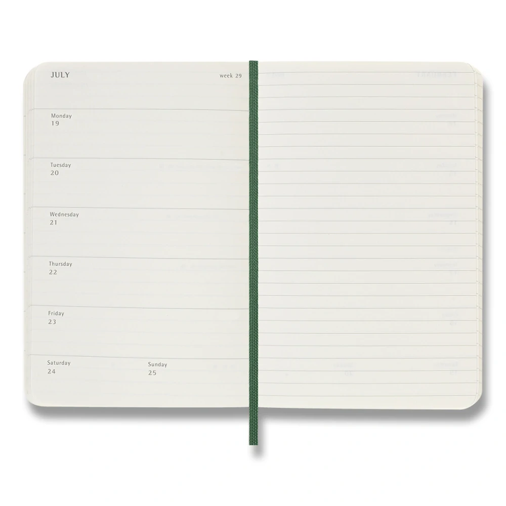 Plánovací zápisník Moleskine 2027 měkký zelený S