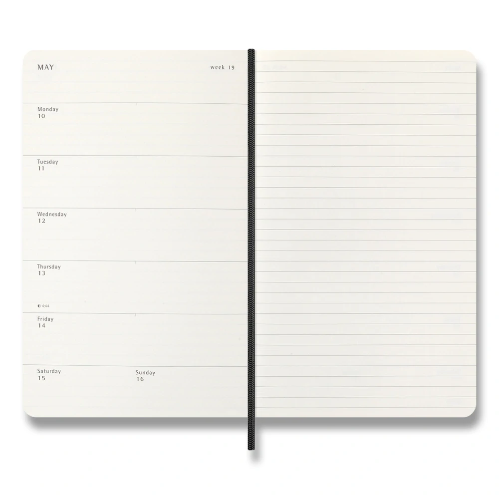 Plánovací zápisník Moleskine 2027 měkký černý L