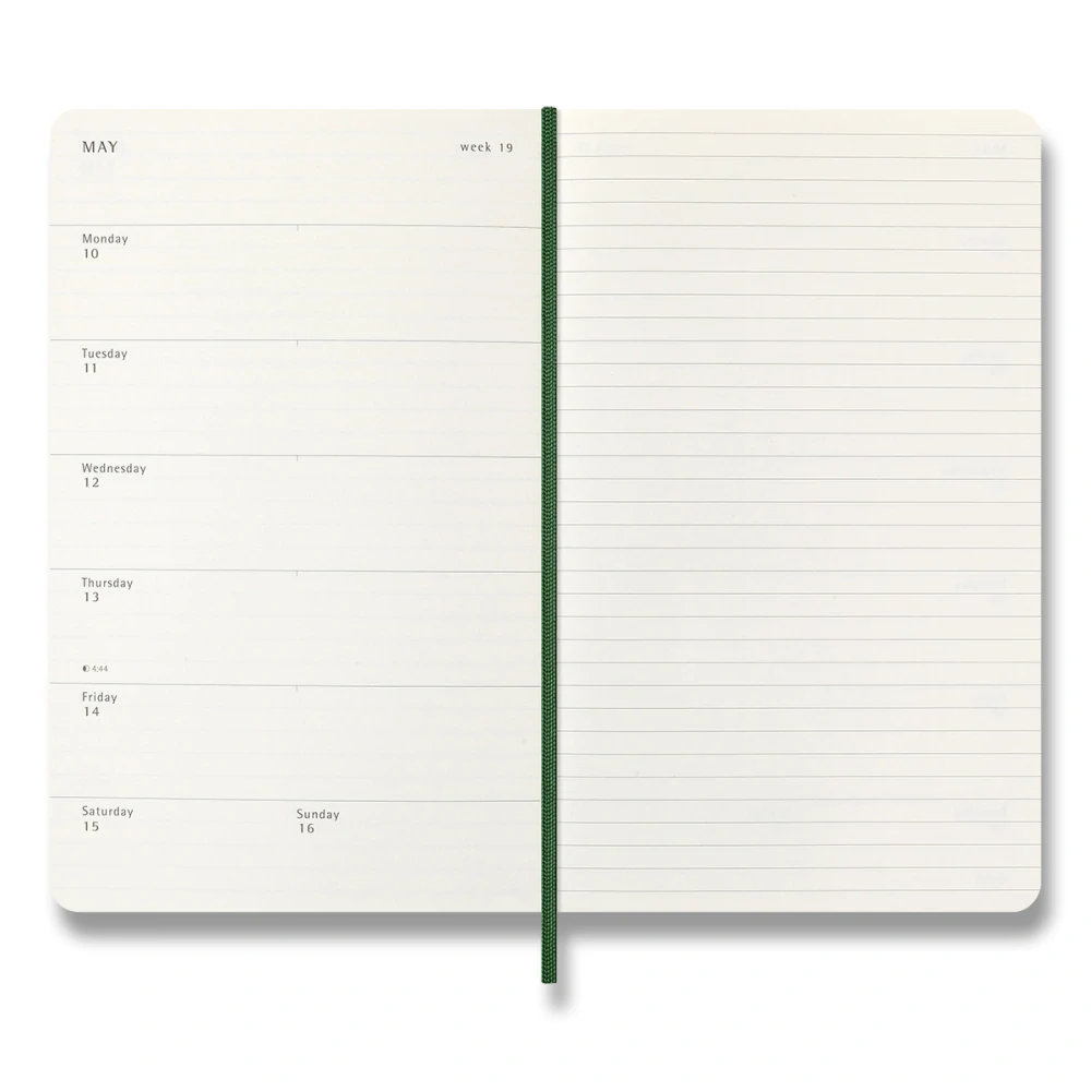 Plánovací zápisník Moleskine 2027 měkký zelený L