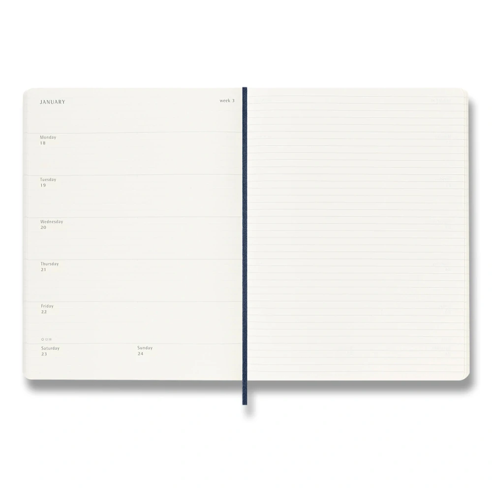 Plánovací zápisník Moleskine 2027 měkký modrý XL