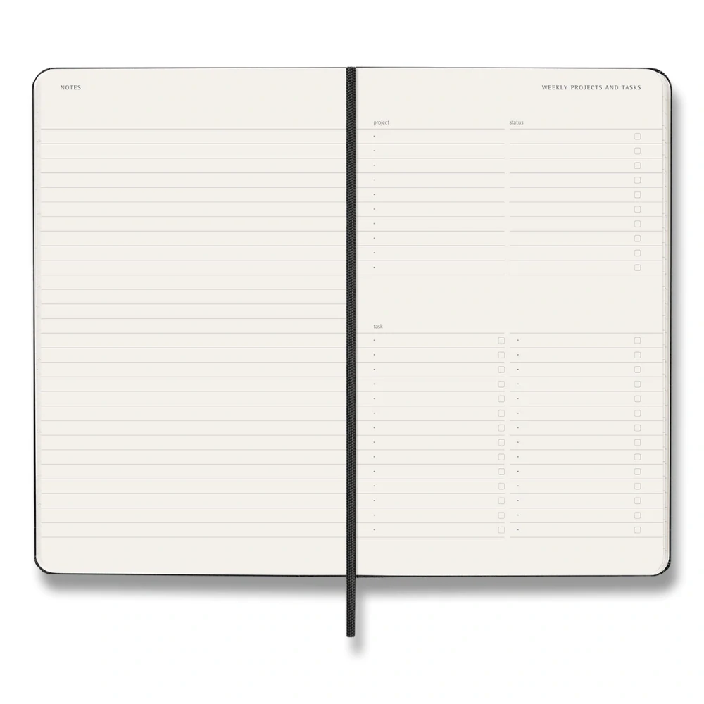 Vertikální PRO diář Moleskine 2027 tvrdý černý L