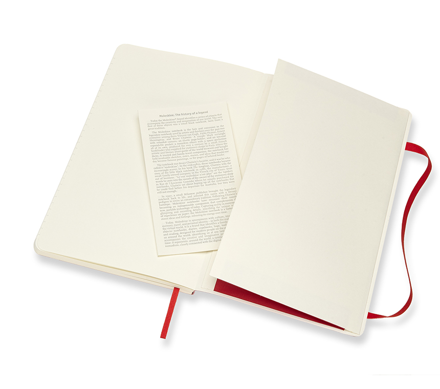 Zápisník Moleskine měkký linkovaný červený L