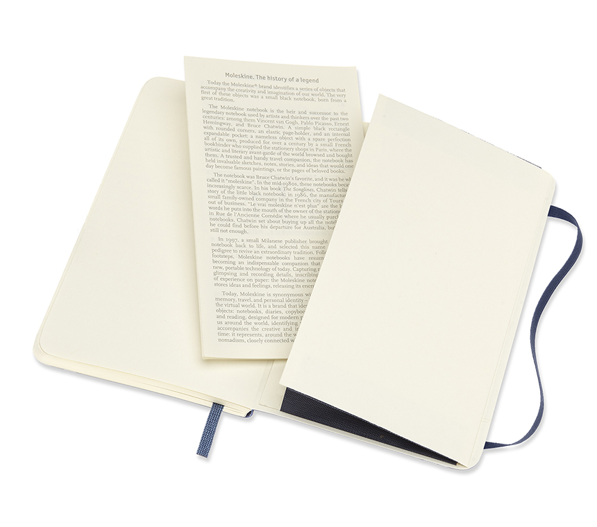 Zápisník Moleskine měkký čistý modrý S