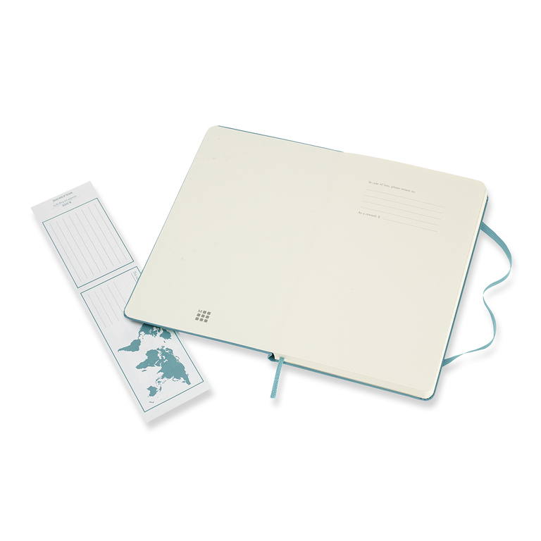 Zápisník Moleskine tvrdý linkovaný modrozelený L