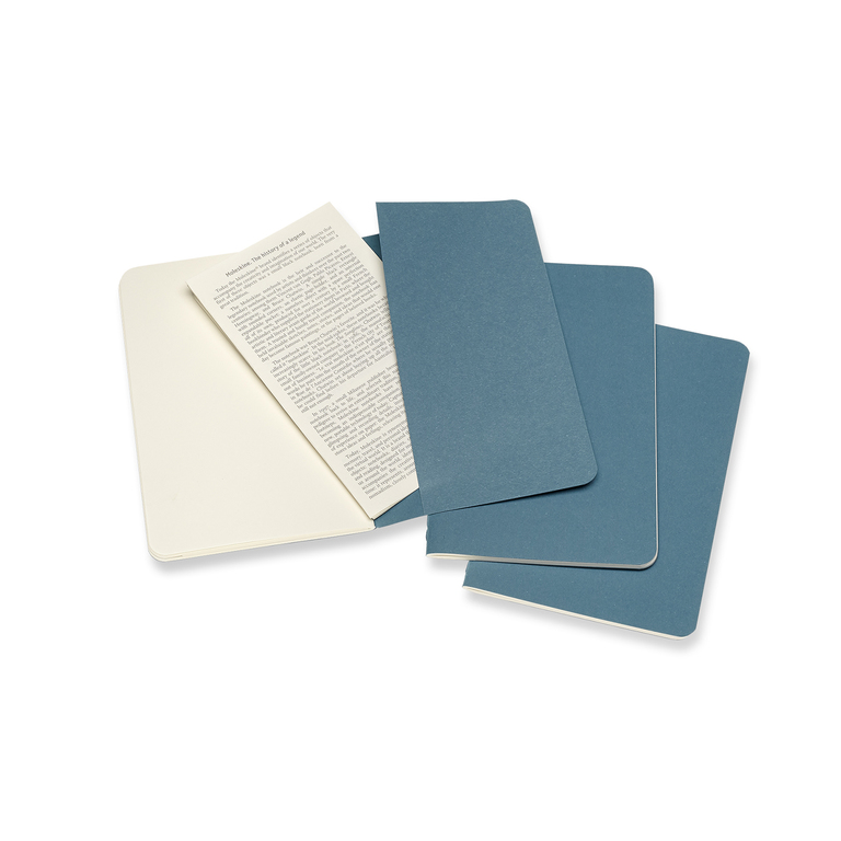 Sešity Moleskine Cahier 3 ks čisté modré S