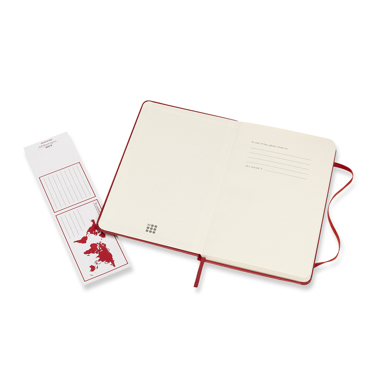 Zápisník Moleskine tvrdý linkovaný červený M