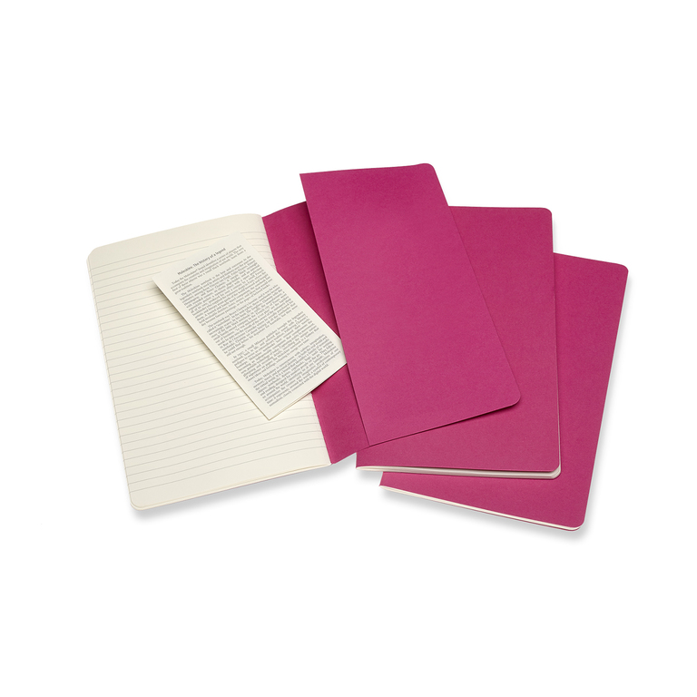 Sešity Moleskine Cahier 3 ks linkované růžové L