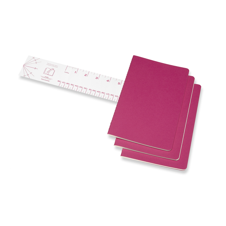 Sešity Moleskine Cahier 3 ks čisté růžové L