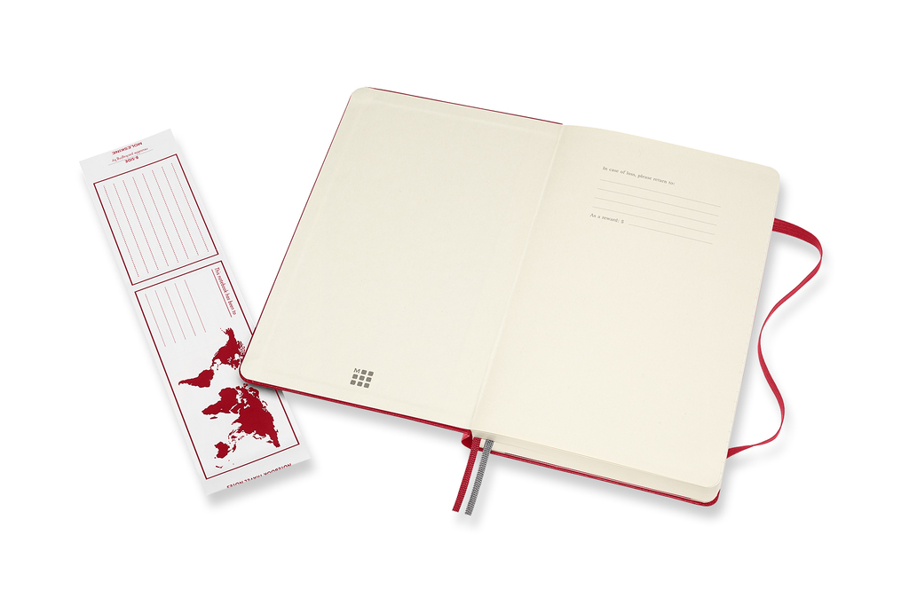 Zápisník Moleskine Expanded tvrdý linkovaný červený L