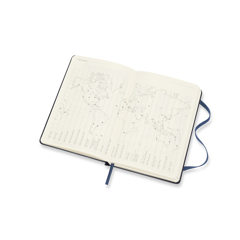 Horizontální týdenní diář Moleskine 2022 tvrdý modrý S