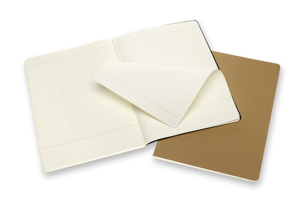 Sešity Moleskine Cahier 2ks plánovací linkovaný černý a hnědý A4