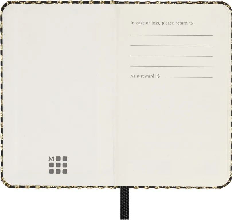 Shine zápisník Moleskine čistý zlatý XS v dárkové krabici