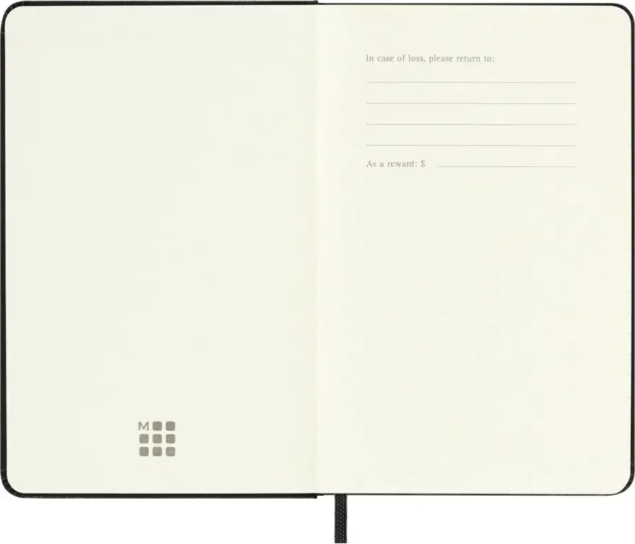 18měsíční horizontální diář Moleskine 2024-2025 tvrdý černý S