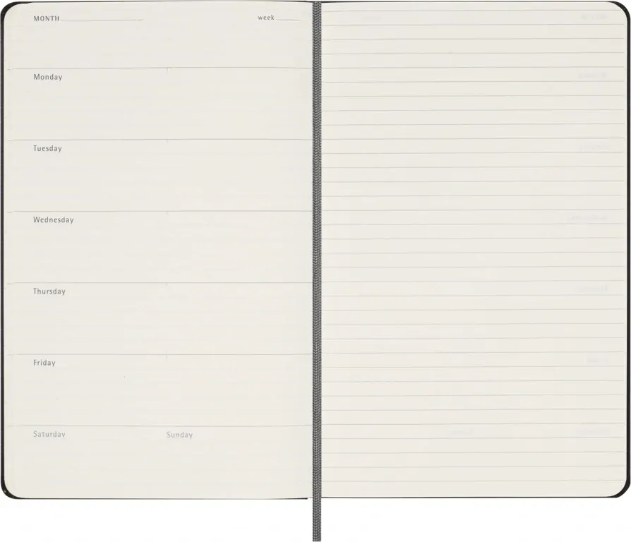 Plánovací zápisník Moleskine nedatovaný tvrdý černý L
