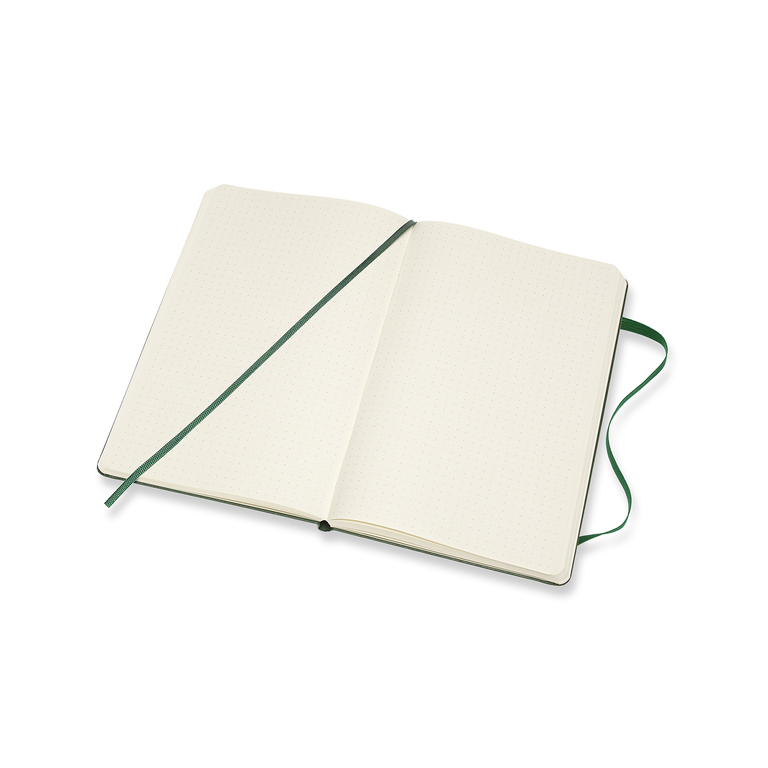 Zápisník Moleskine tvrdý tečkovaný zelený L