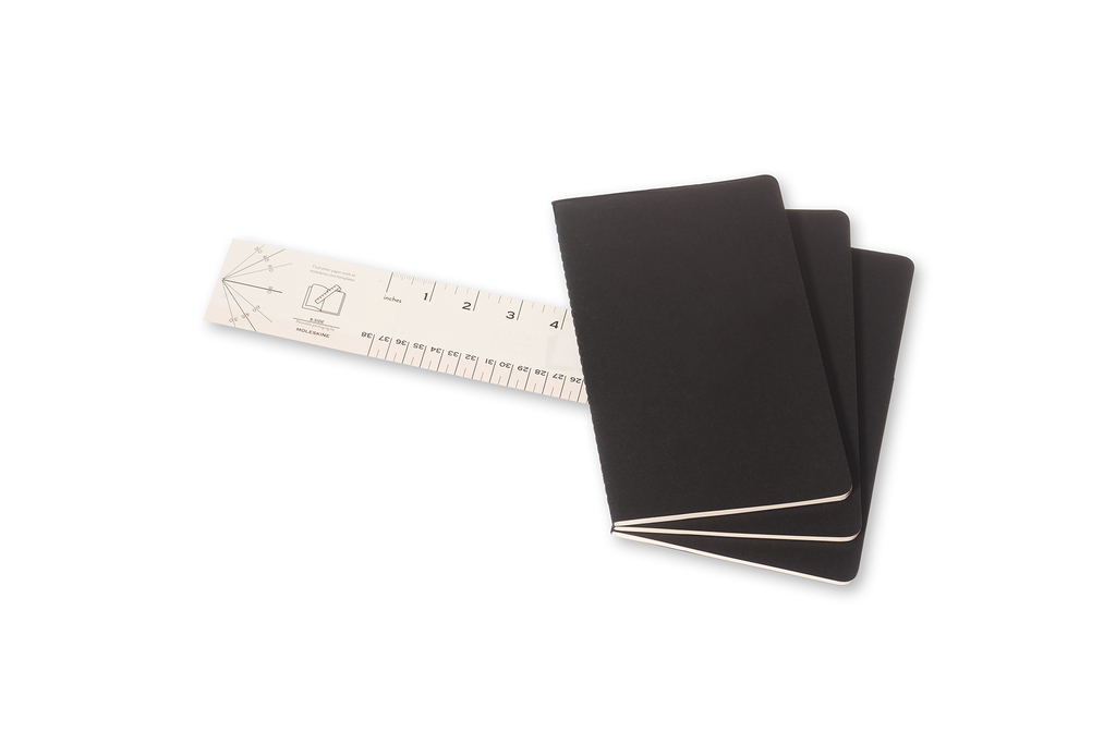 Sešity Moleskine Cahier 3 ks čtverečkované černé L