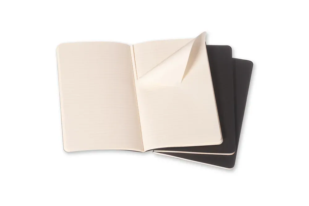 Sešity Moleskine Cahier 3 ks linkované černé S