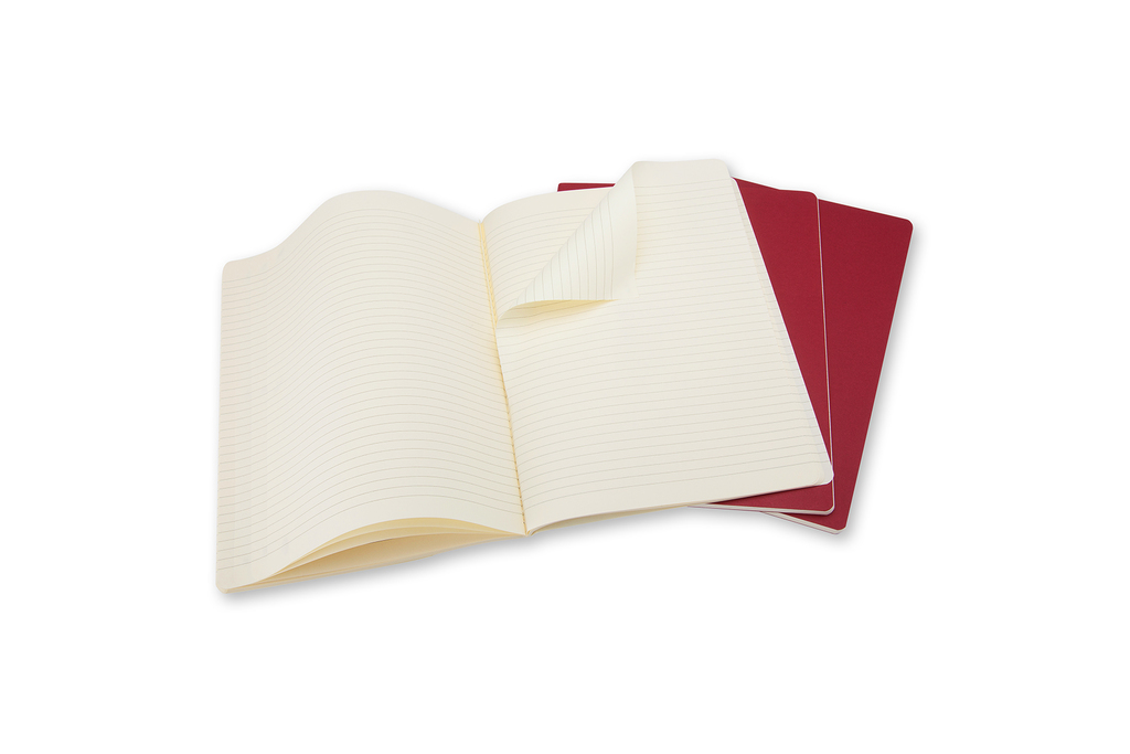 Sešity Moleskine Cahier 3 ks linkované červené XL
