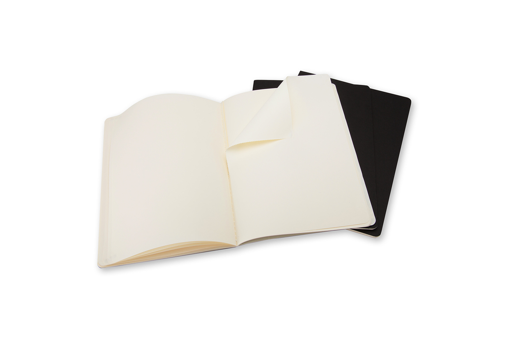 Sešity Moleskine Cahier 3 ks čisté černé XL