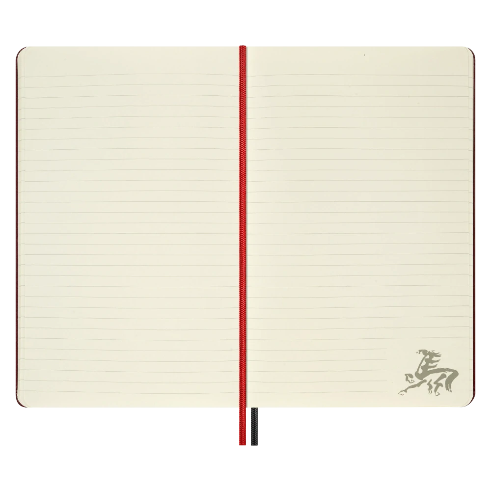 Dárková sada Moleskine Horse Wood - zápisník linkovaný L a 4 grafitové tužky