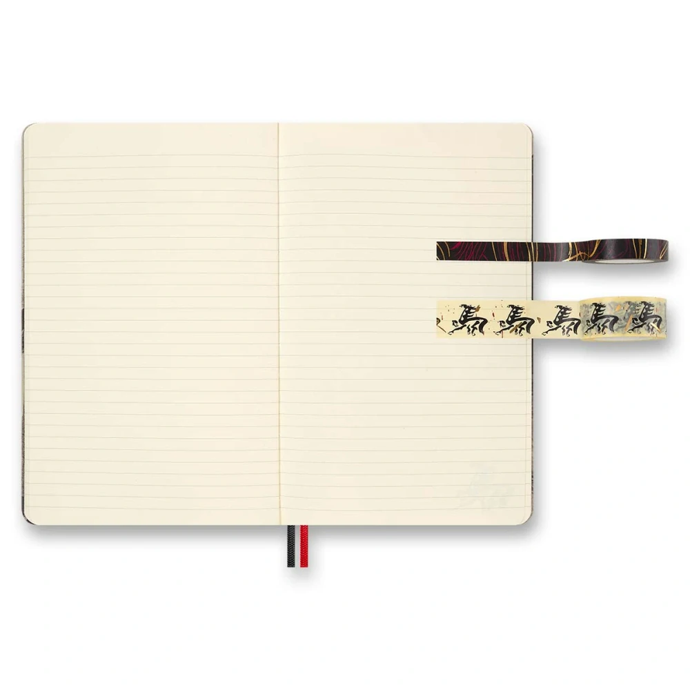 Kreativní sada Horse Calligraphy - zápisník Moleskine linkovaný L, kuličkové pero a washi pásky v dárkové krabici