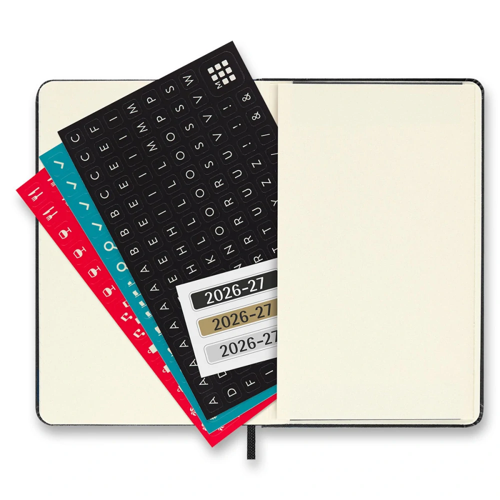 18měsíční horizontální diář Moleskine 2026-2027 tvrdý černý S