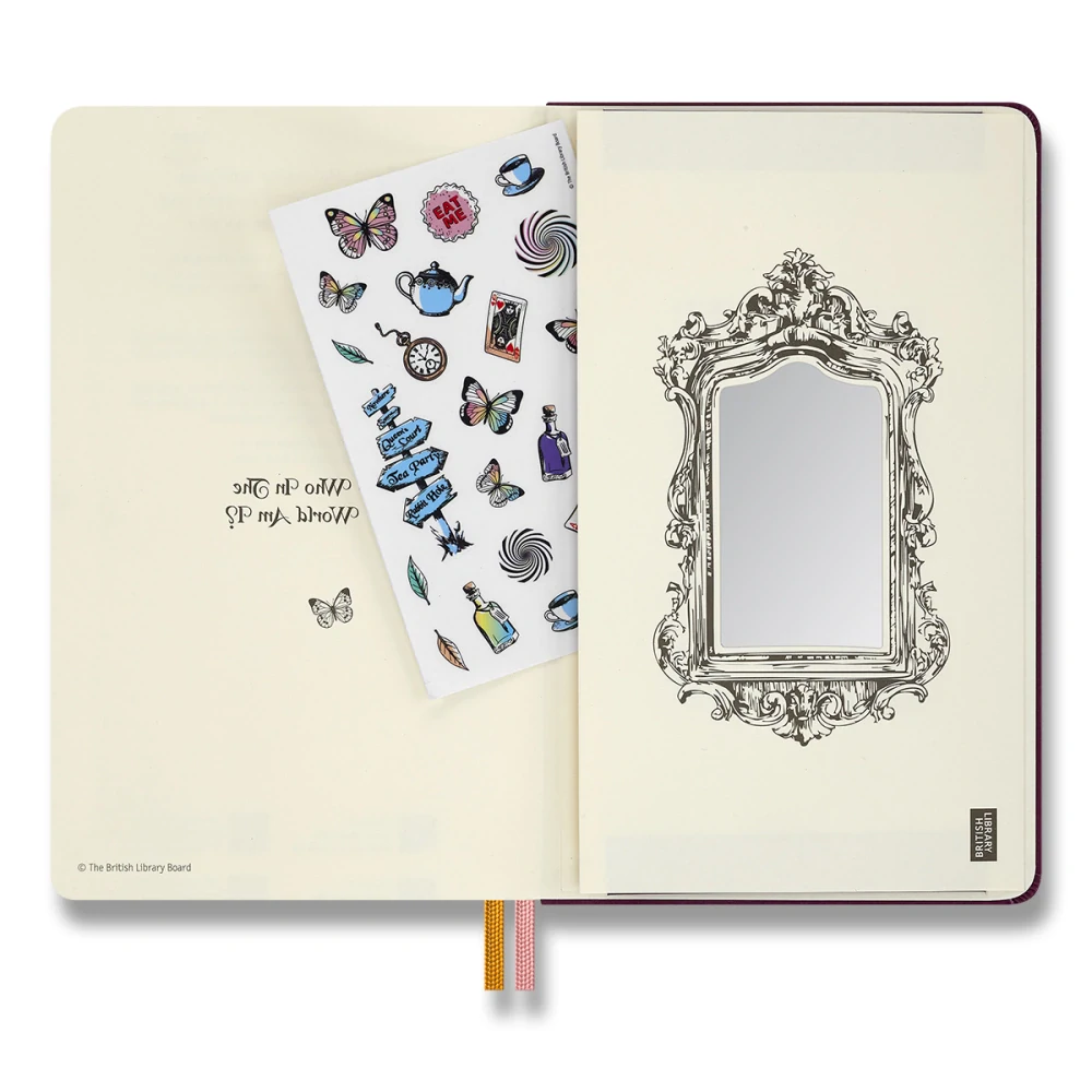 Alice in Wonderland zápisník Moleskine čistý tvrdý L