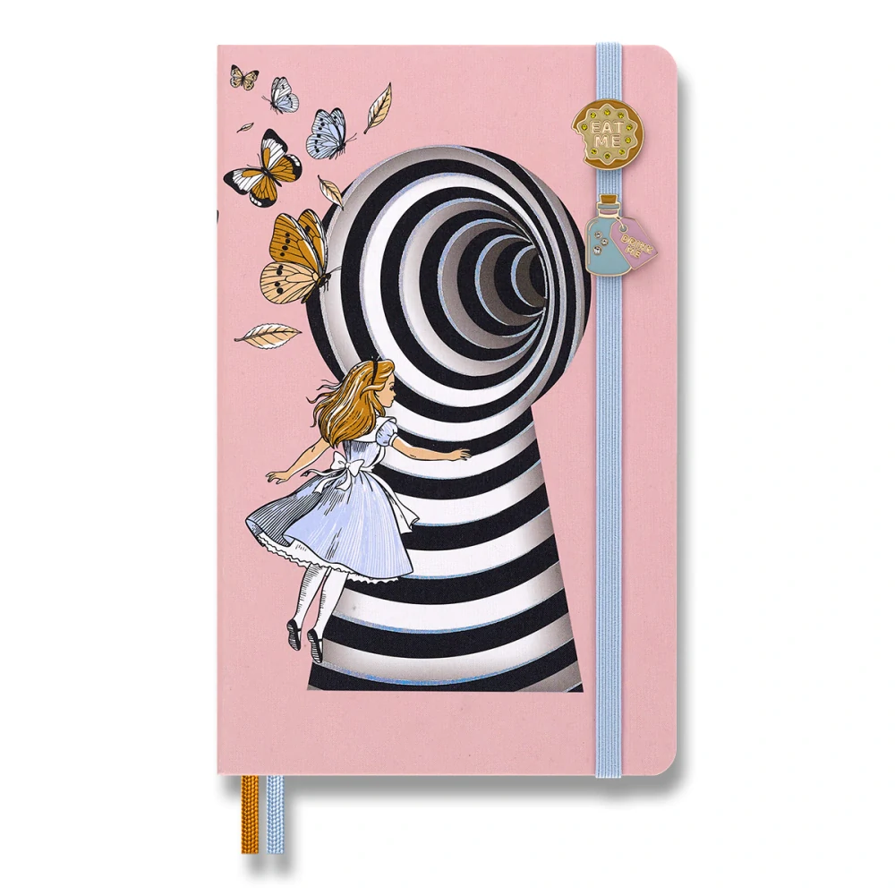 Ozdoba na zápisník MOLESKINE Alice in Wonderland - Eat me + Drink me