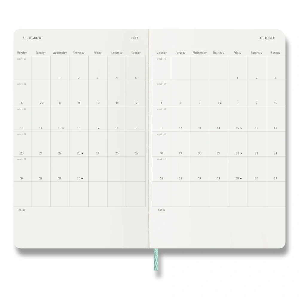 Precious & Ethical Vegea plánovácí zápisník Moleskine 2027 měkký zelený L v dárkové krabici