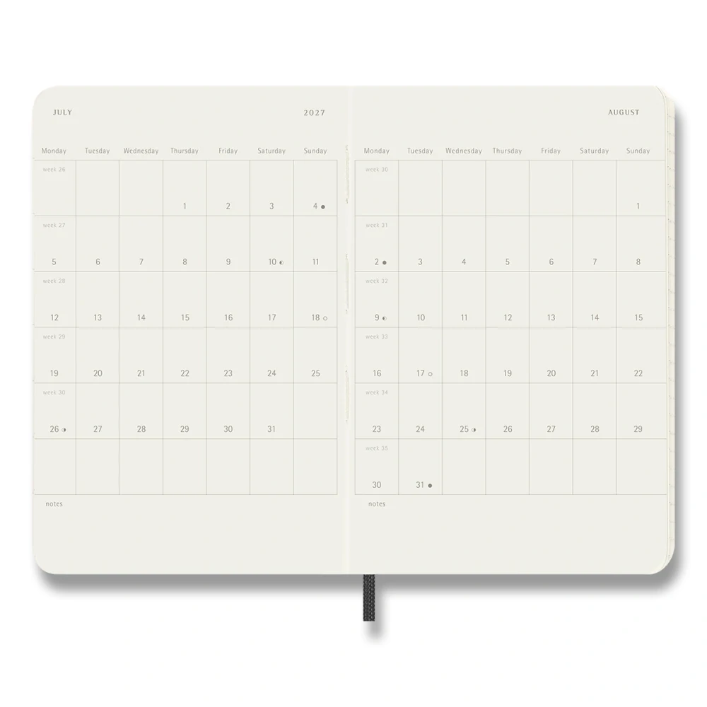 Plánovací zápisník Moleskine 2027 měkký černý S