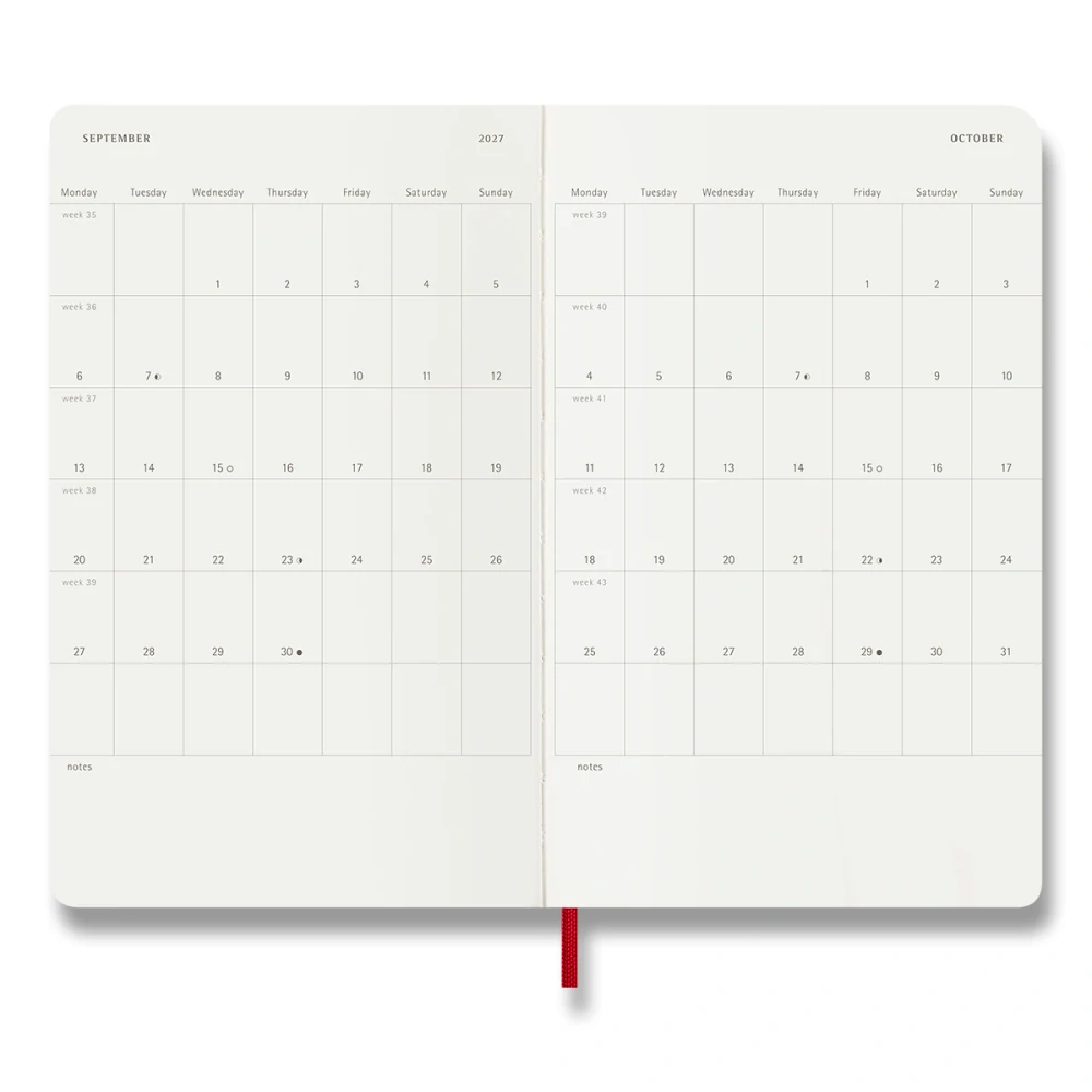 Plánovací zápisník Moleskine 2027 měkký červený L