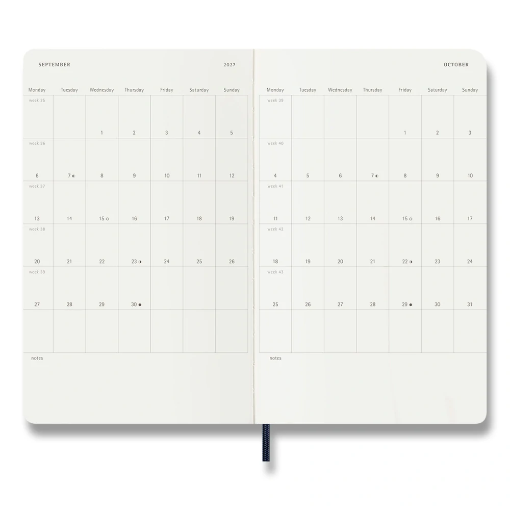 Plánovací zápisník Moleskine 2027 měkký modrý L