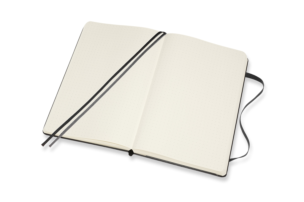 Zápisník Moleskine Expanded tvrdý tečkovaný černý L
