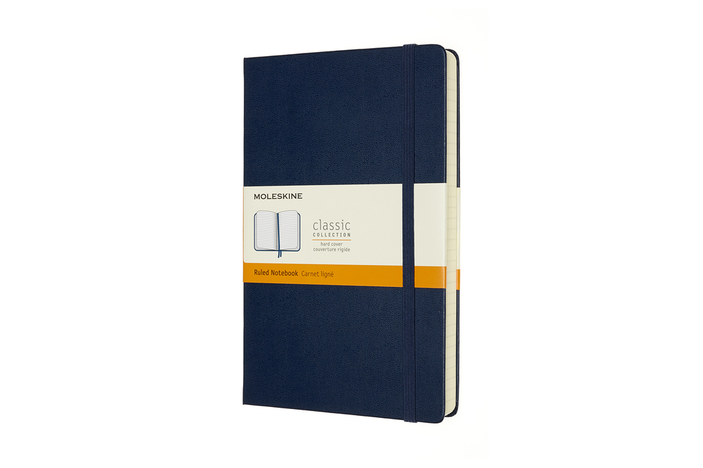 Zápisník Moleskine Expanded tvrdý linkovaný modrý L