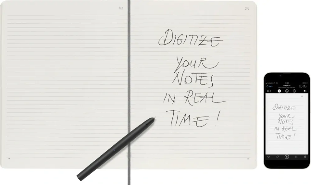 Smart zápisník Moleskine měkký linkovaný černý XL