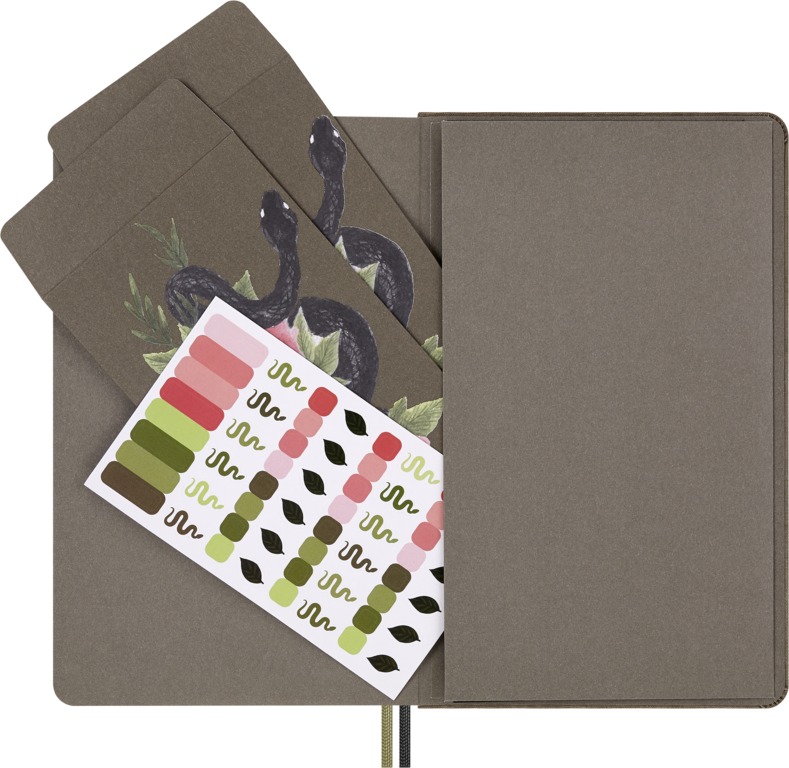 Snake Roses sada Moleskine - zápisník linkovaný L a kuličkové pero v dárkové krabici