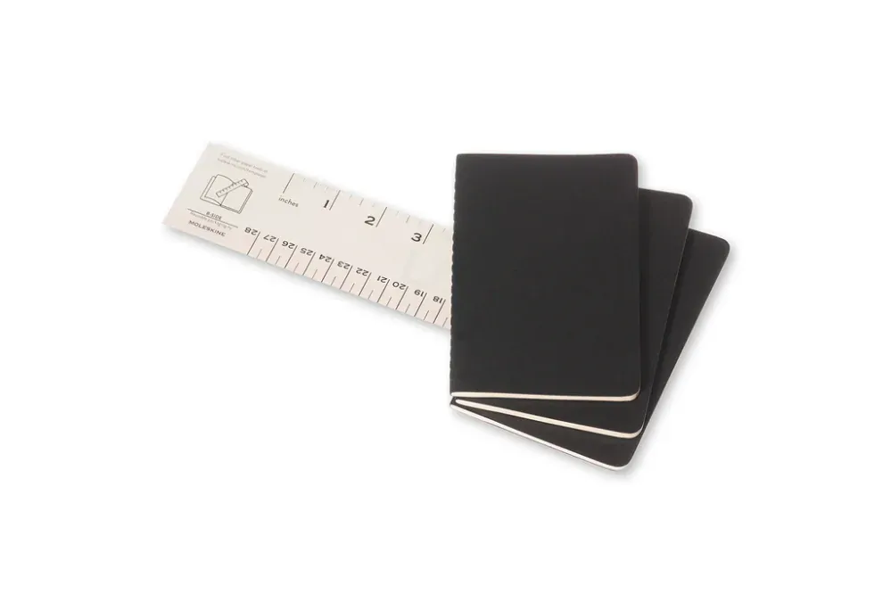 Sešity Moleskine Cahier 3 ks linkované černé S