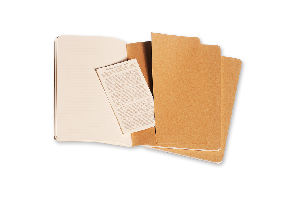 Sešity Moleskine Cahier 3 ks linkované karton L
