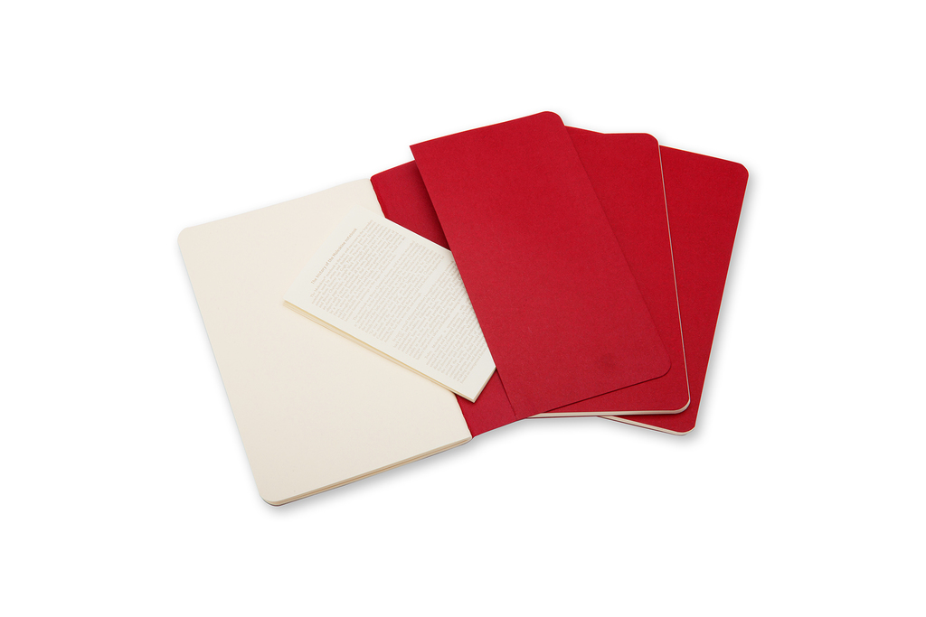 Sešity Moleskine Cahier 3 ks čisté červené S