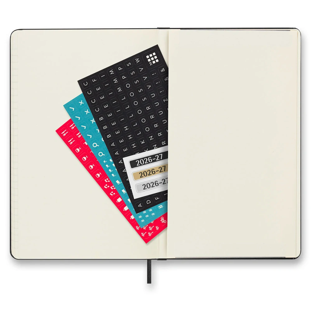 18měsíční diář denní Moleskine 2026-2027 tvrdý černý L