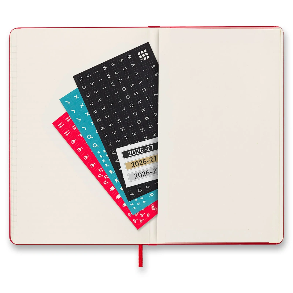 18měsíční týdenní diář Moleskine 2026-2027 tvrdý červený L
