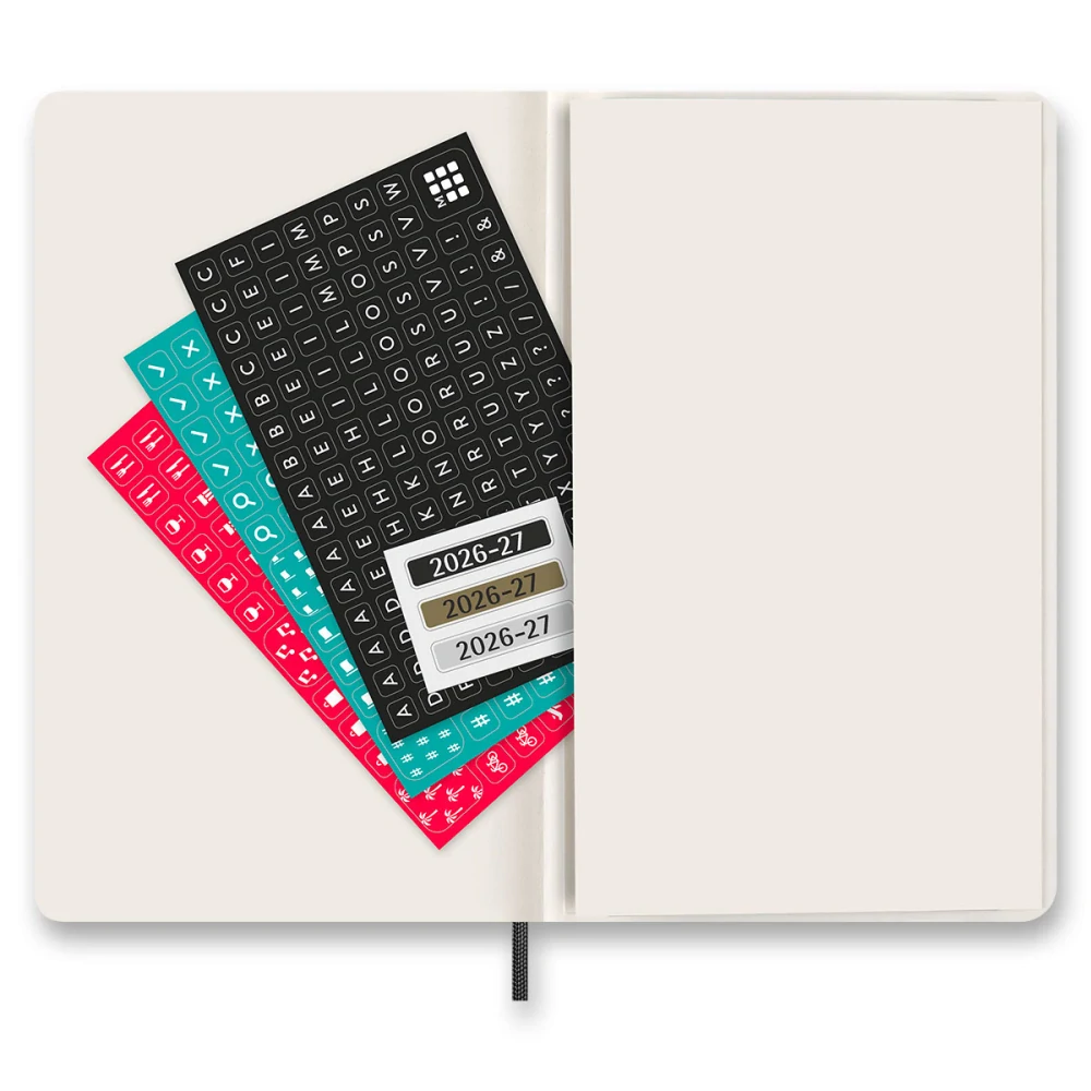 18měsíční diář denní Moleskine 2026-2027 měkký černý L