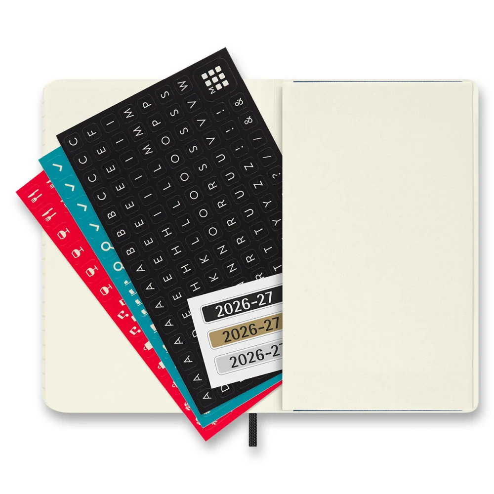 18měsíční týdenní diář Moleskine 2026-2027 měkký černý S 