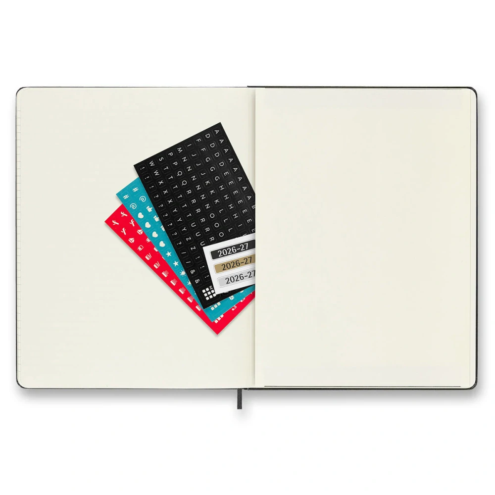 18měsíční týdenní diář Moleskine 2026-2027 měkký černý XL 