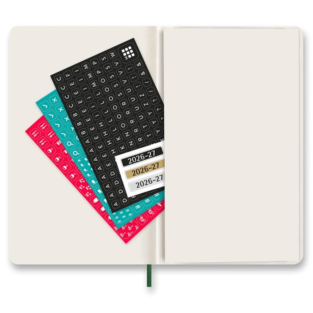 18měsíční týdenní diář Moleskine 2026-2027 měkký zelený L